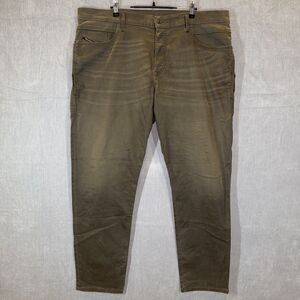 Diesel D-Fining Chino Trousers Mens W40 L32 Olive Tapered Stretch Designer